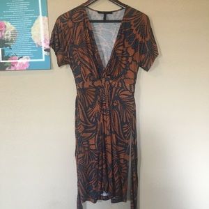 BCBG surplice midi wrap dress